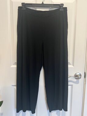 J. Jill Black Wide-Leg Pull-On Pants